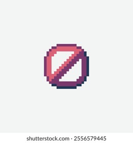 this is prohibited icon in pixel art, this item good for presentations,stickers, icons, t shirt design,game asset,logo and your project.