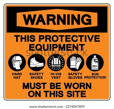 This Protective Equipment Must Be Worn On This Site Symbol Sign ,Vector Illustration, Isolate On White Background Label. EPS10