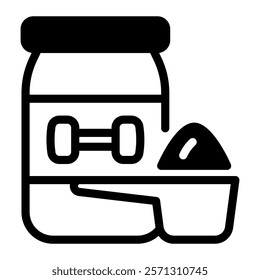 This Protein supplement icon is suitable for Fitness, Healthy Lifestyle, Sports, etc.