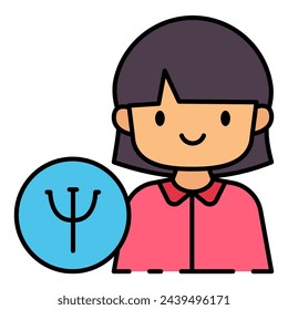 This Psychologist icon is suitable for Profession, occupation, job, avatar, etc.
