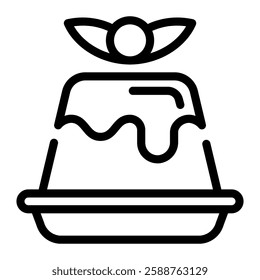 This Pudding icon is suitable for Restaurant Menu, Food, etc