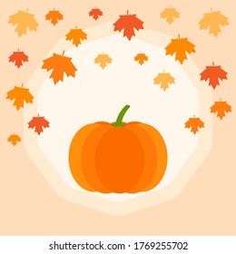 This is a pumpkin and frame with autumn leaves. Could be used for flyers, postcards, banners, etc.