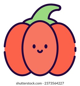 This pumpkin icon is suitable for Thanksgiving event and autumn season.