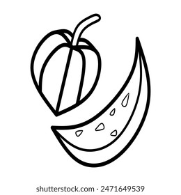 This pumpkin silhouette vector design on a white background is perfect for children's books, clothing, mascots, posters