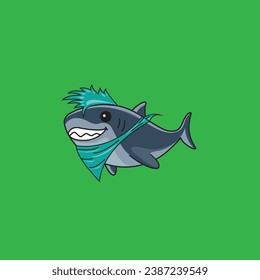 This is a punk baby shark vector