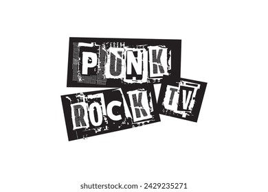 This is a PUNK ROCK TV vector typographic design