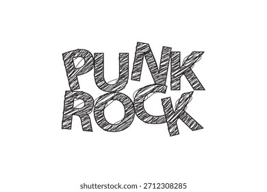 Este es un texto garabateado de diseño de Arte vectorial de Rock Punk