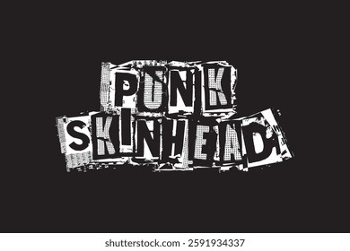 this is a Punk Skinhead Black Background vector design