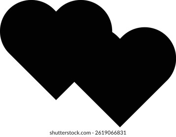 this is a pure black double heart icon