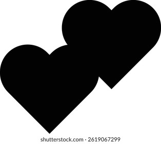 this is a pure black double heart icon