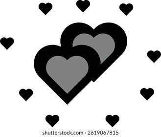 this is a pure black multiple size love icon