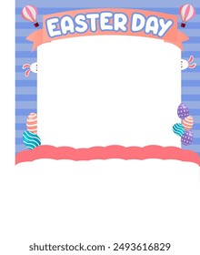 This purple Easter frame symbolizes warmth and happiness. Every detail brings an Easter atmosphere full of love and beauty.