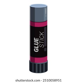 This purple glue stick is standing up on a white surface