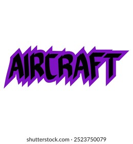 This is a purple gravity aircraft text design suitable for sticker design, video content, comics, cartoons, social media, t-shirts, children's clothing, banners and others.