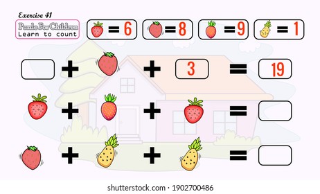 This puzzle for children learn to solve it and learn to multiply 
have beautiful fruits , cartoon houses beautiful and nice doodles have a range of 1 to 100