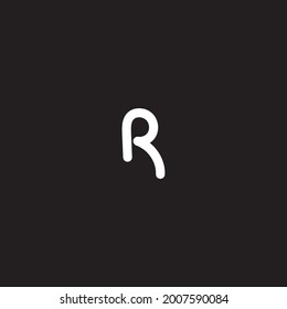 Este es un diseño de logotipo de letra R sobre fondo negro.