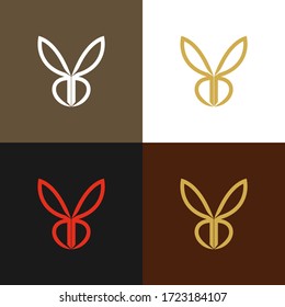this is a rabbit logo template