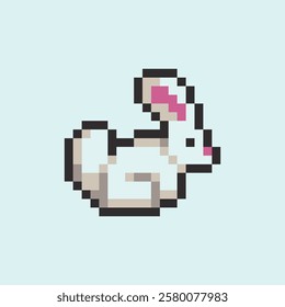 this is a rabbit in pixel art with colorful color,this item good for presentations,stickers, icons, t shirt design,game asset,logo and project.