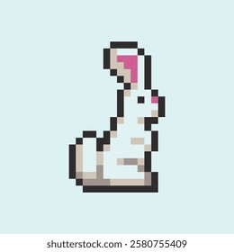 this is a rabbit in pixel art with colorful color,this item good for presentations,stickers, icons, t shirt design,game asset,logo and project.