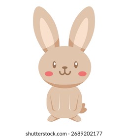 Este conejo de pie con orejas de ilustración es adecuado para lindo conejo.