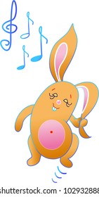 This is rabbit who is loving music so much