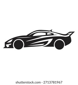 This is a racing car logo or icon that looks very beautiful and has curved lines with a minimalist design.