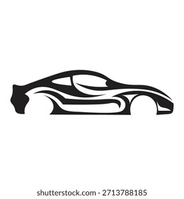 This is a racing car logo or icon with a curved line design, the design looks very minimalist.