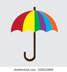 Este es un paraguas de color arcoiris
