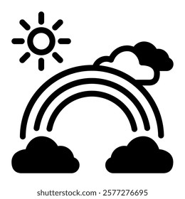 This Rainbow icon is suitable for weather, season, meteorology, etc.