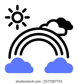 This Rainbow icon is suitable for weather, season, meteorology, etc.