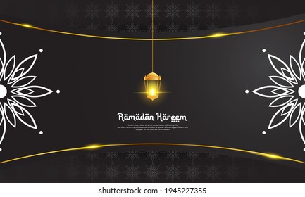 This Ramadan background with lit lantern elements, in white, gold and black, is perfect for Islamic themed backgrounds
