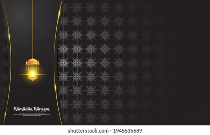 This Ramadan background with lit lantern elements, in white, gold and black, is perfect for Islamic themed backgrounds