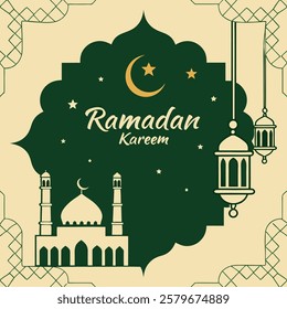 This is a Ramadan Mubarak card vector