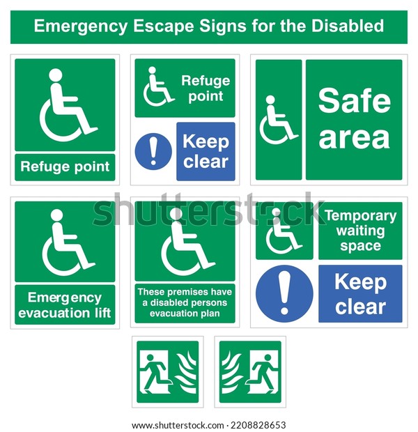 This range of refuge signs are specifically designed to\
assist the safe evacuation of the physically disabled in the event\
of an emergency. 