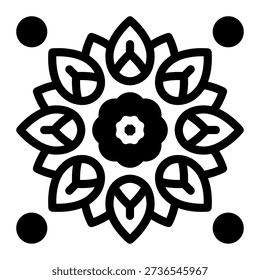 This Rangoli icon is suitable for the Holi Festival in India.