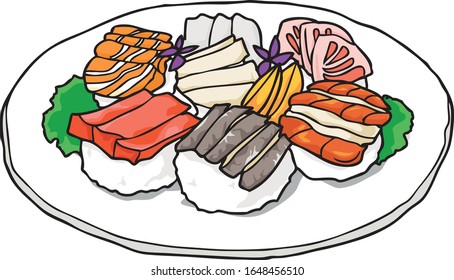 This is raw fish dishes (sashimi).