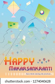 THIS IS A READY TO USE ARTWORK ABOUT KITE FLYING FESTIVAL NAMED "UTTARAYAN" OR "MAKARSANKRANTI" OF INDIA ESPECIALLY IN GUJARAT.