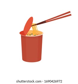 This is a ready-to-eat cup of instant noodles.