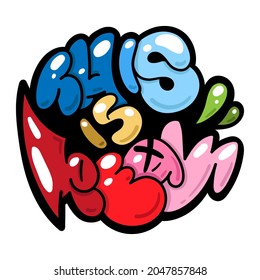 Esta es la inscripción de color del diseño del logo de la inscripción 