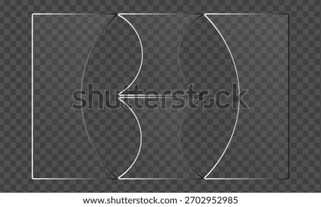 This is a realistic glass morphism effect with a curved arrow on a transparent background. It's perfect for adding a modern and visually appealing element to projects.