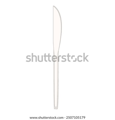 This realistic vector illustration of a plastic white knife is perfect for use in any project related to food service or catering