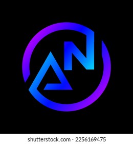 This is a really cool letter A and N logo using a neon style