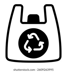 This Recycle plastic bag icon is suitable for Earth Day, Save the Earth, Plastic Pollution, etc