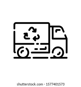 This is recycle truck vector icon with white background