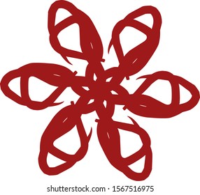 This is a red abstract flower design picture.