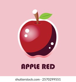 This is a red apple illustration icon image
