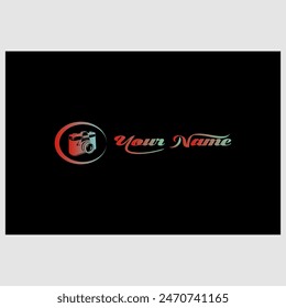 This is a red camera icon with a blue gradient, suitable for photo studio logos, photo labs, photography, documentation, social media logos and others