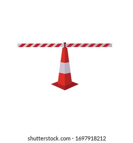 This is the red cone and the red barrier.