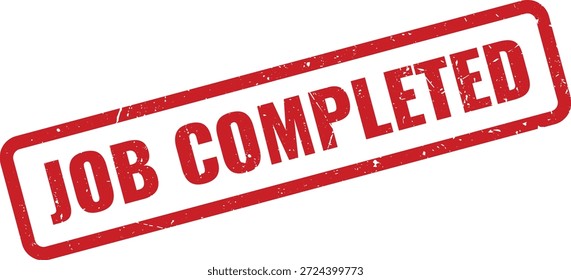 Este sello de goma de trabajo grunge rojo completado es perfecto para marcar tareas, proyectos o documentos como terminados y verificados.