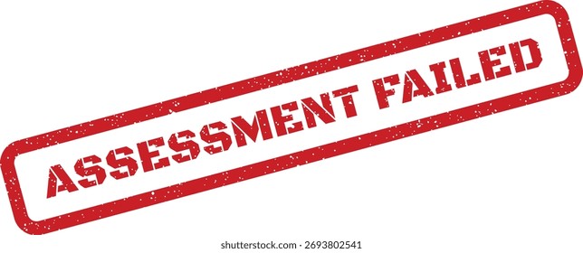 Este sello grunge rojo indica 'EVALUACIÓN FALLIDA', ideal para marcar exámenes o proyectos que no cumplieron con los requisitos.